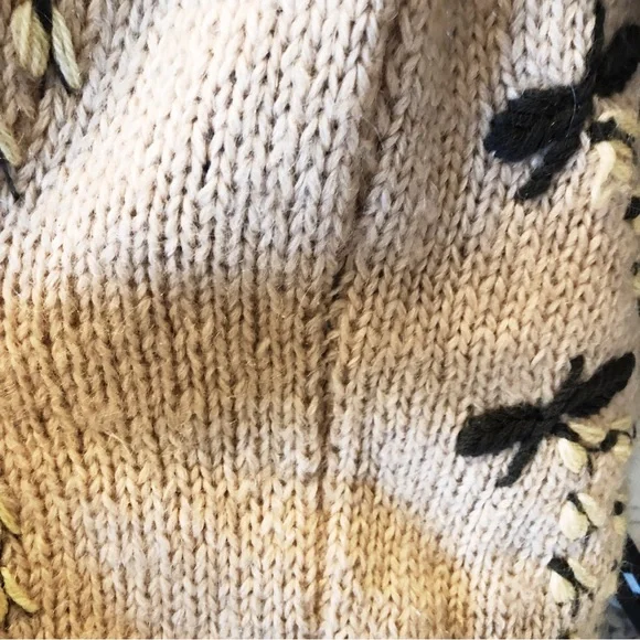 Vintage Hand Knited Cardigan Mohair Sweater Made in Italy Floral Emroidery S/M/L - Picture 10 of 12